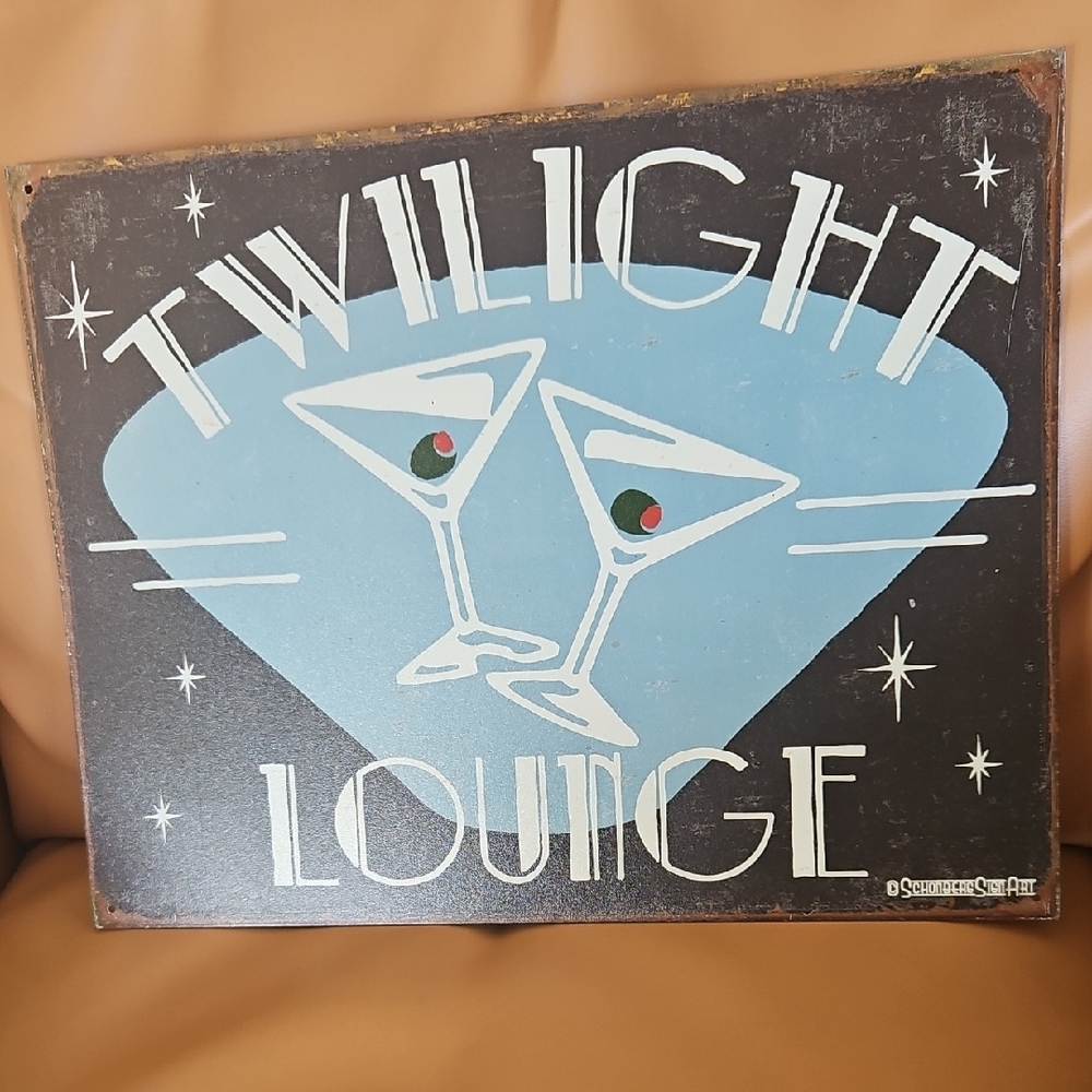 Vintage Twilight Lounge Retro Metal Tin Sign